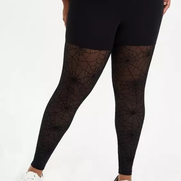 torrid Pants - NWOT Torrid Full-Length Flocked Legging- Spider Web- Size 2x